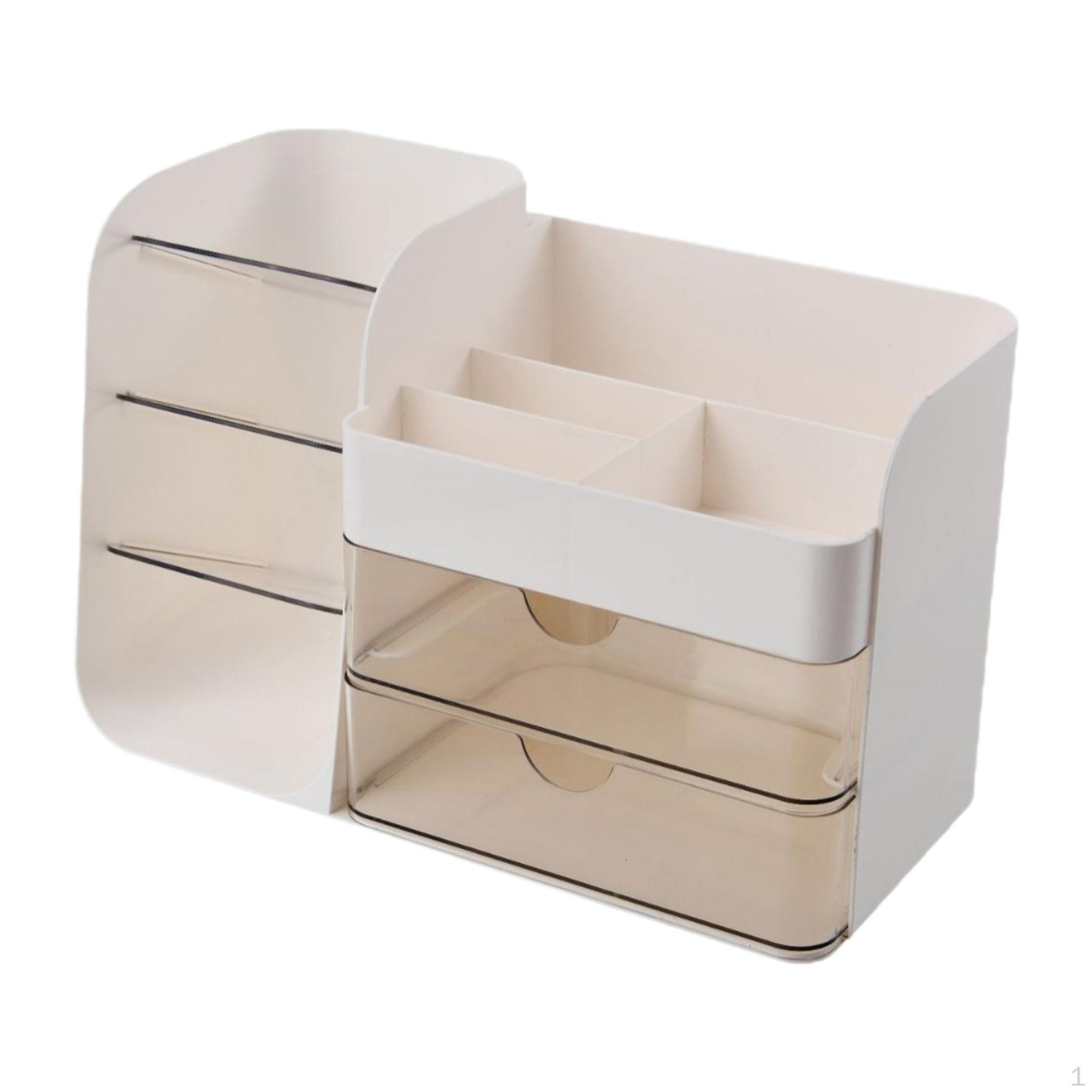 

Органайзер для макияжа, Органайзер для ухода за кожей Большой вместимости с держателем для кистей Ящики, Подставка для косметики