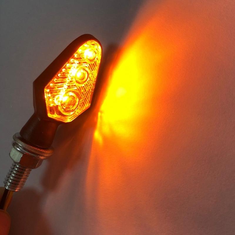 Motorcycle LED Blinkers Signal Lamps with 25cm Wiring, Easy Installation, 30000 Hours Lifespans, for ATVs and Motorbikes
