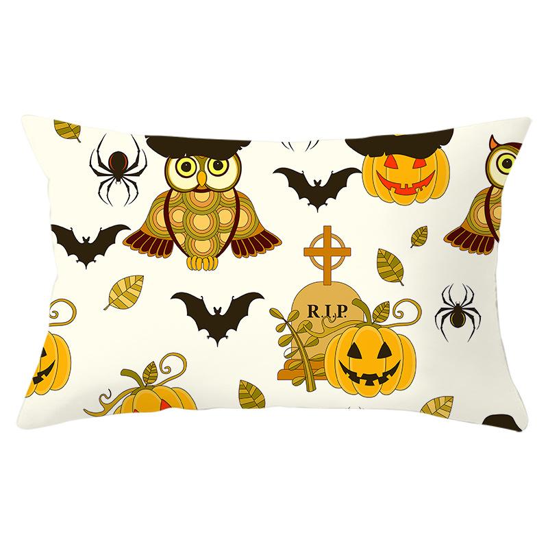 Halloween Orange Series Peach Skin Waist Pillow Cover New Rectangular Sofa Cushion Cover