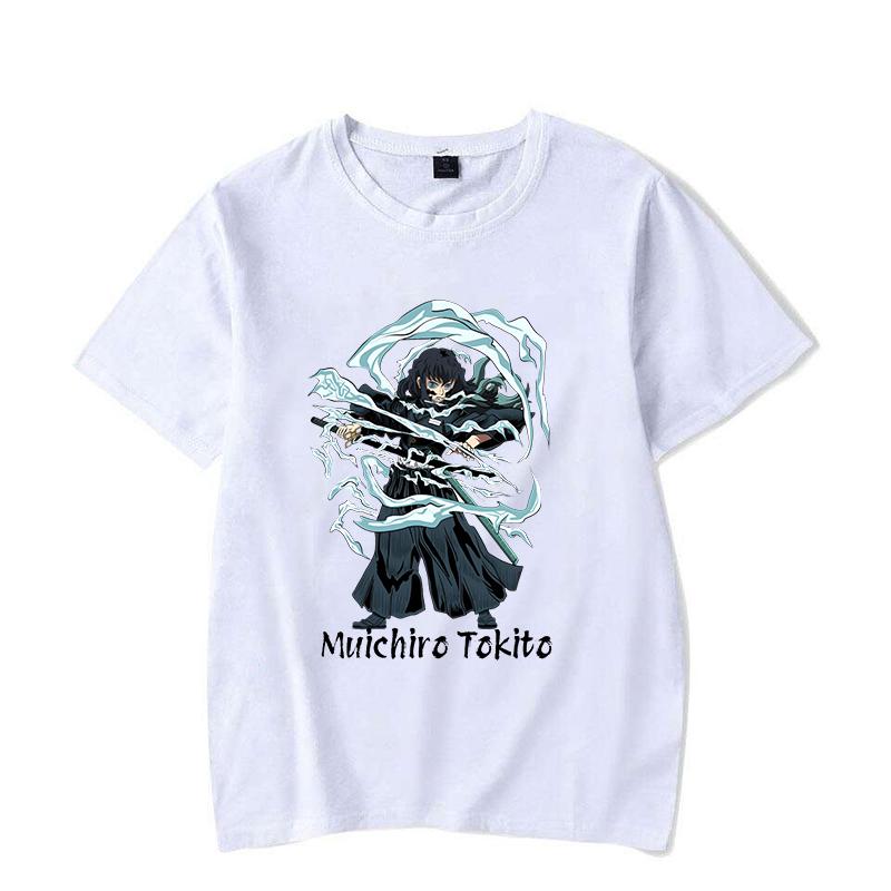 New FunnyTokitou Muichirou Print T-shirt Women Men Summer Casual Short Sleeve Shirt Fashion Anime Loose Tops