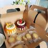 20pcs with Window Cupcake Packaging Box Kraft Paper Takeaway Boxes Snack Boxes Gift Boxes  Party