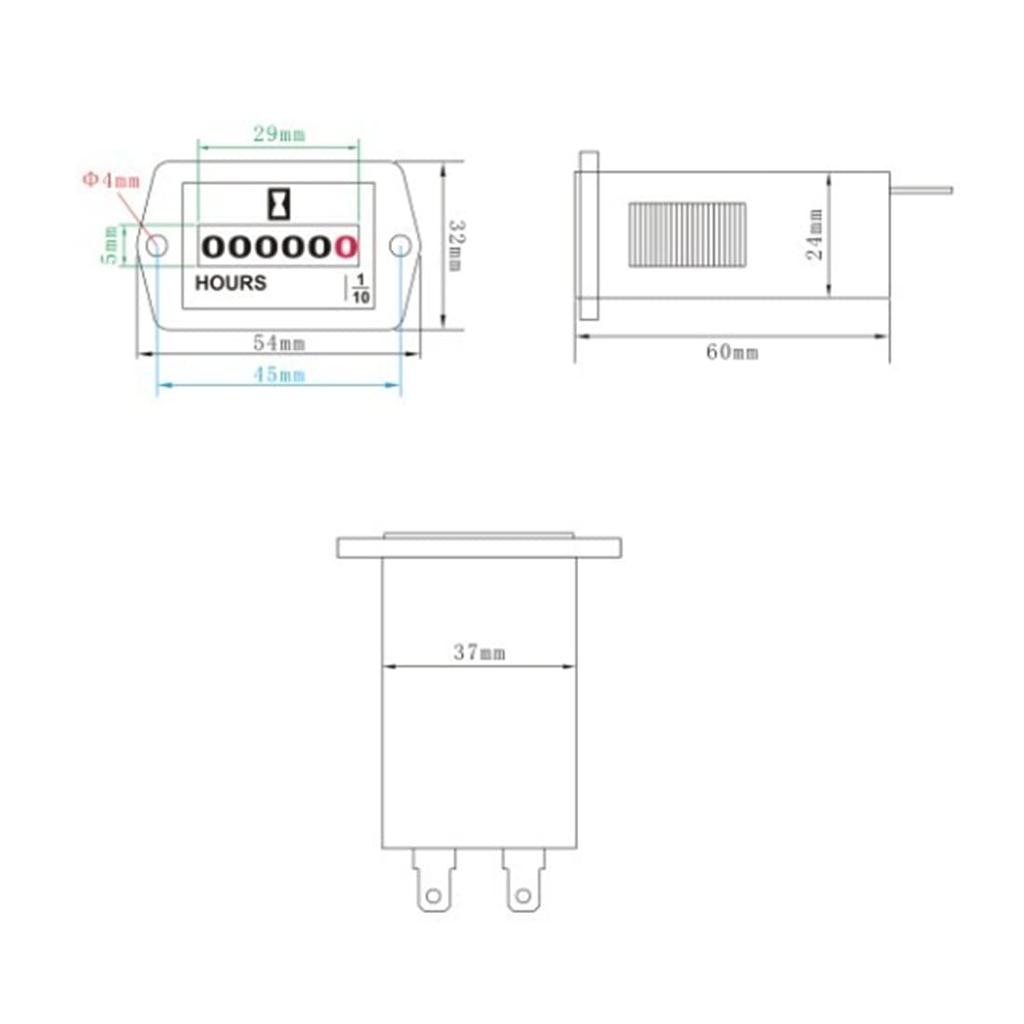 DC 6-80V Mechanical Hour Meter - AIMILAR Hourmeter for Diesel Engine Generator Boat Motorcross Motor Truck Tractor