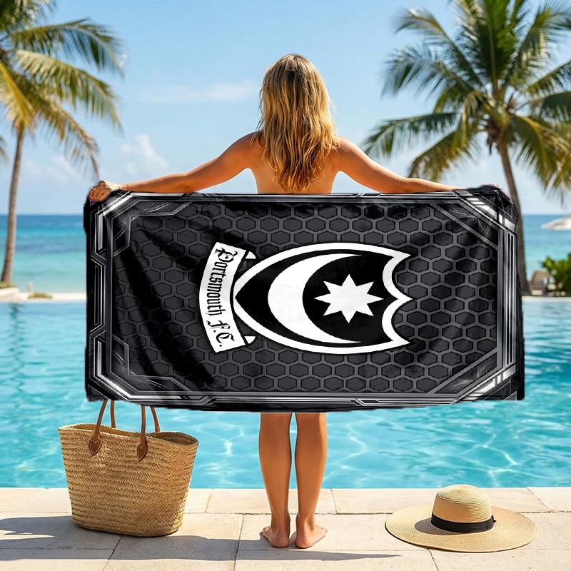 Stampa Portsmouth FC Asciugamano da Spiaggia Quick Dry Microfibra Assorbente Portatile da Viaggio Asciugamano per Nuoto