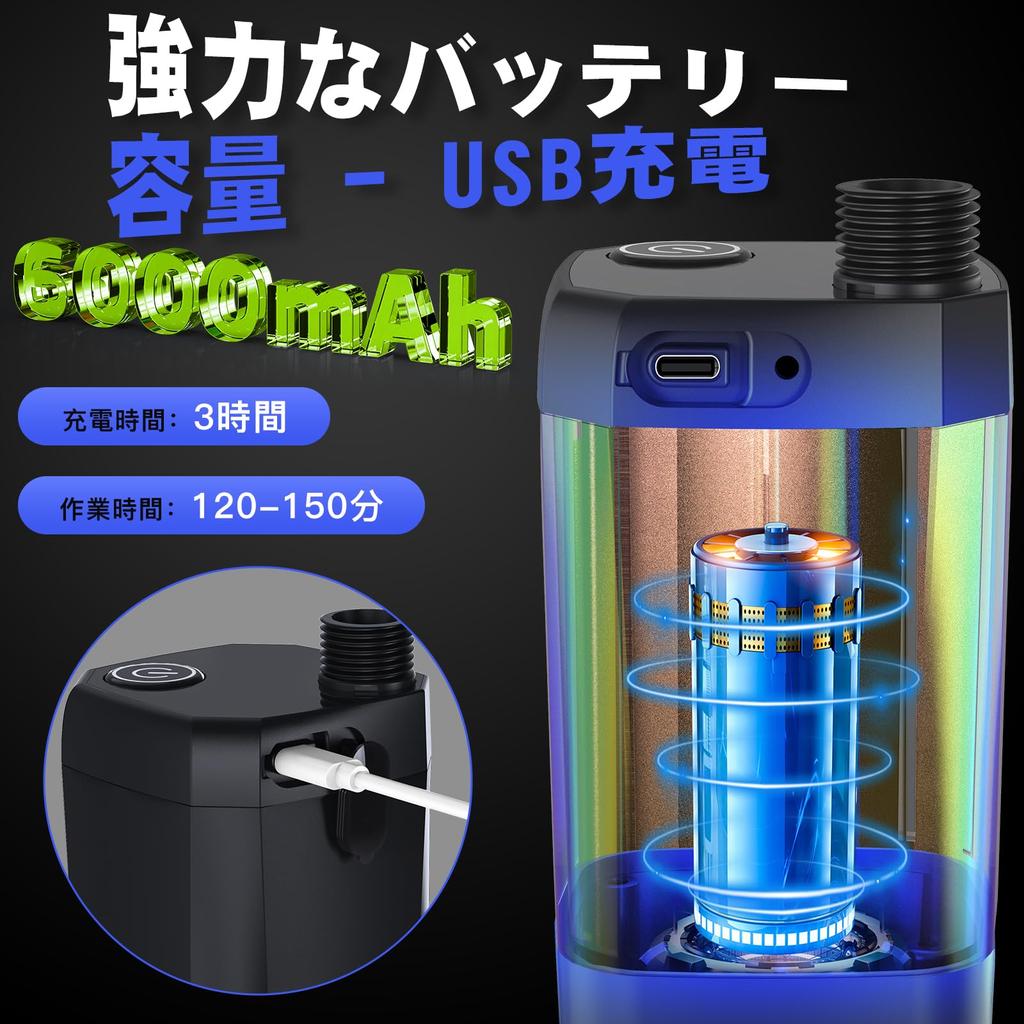 Tipkook Portable Shower [USB Rechargeable 6000mAh] Outdoor Electric Shower with Stepless Water Flow Adjustment, Four Water Modes, 2M Hose, Digital Scr
