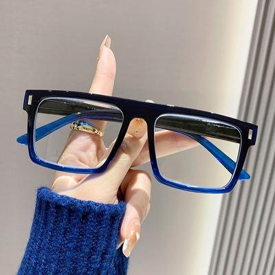 New Style Square Frame Big Face Slimming Reading Glasses Trendy Rice Nail Reading Glasses