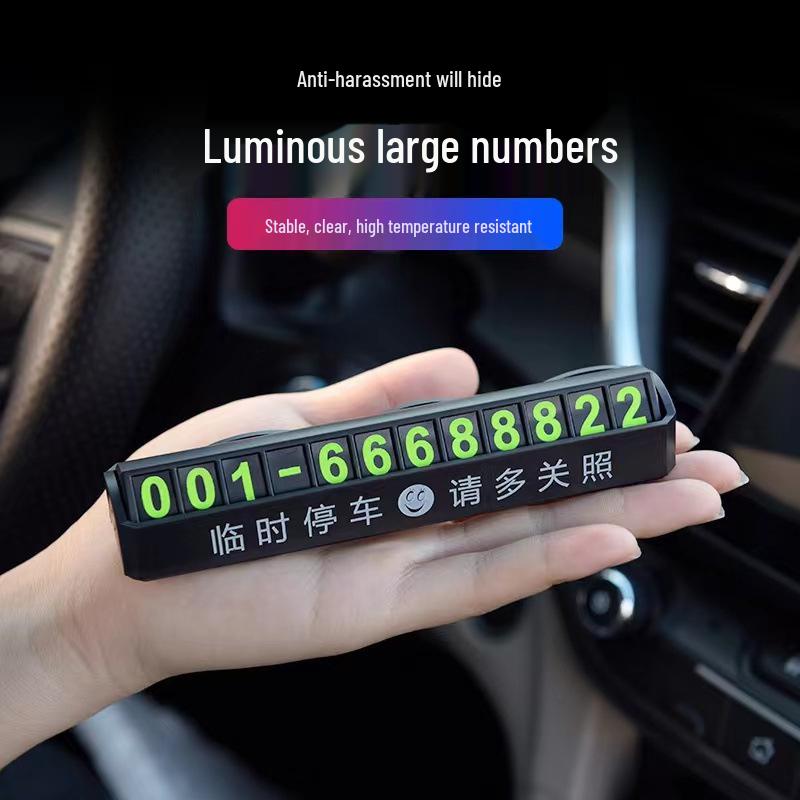 Luminous Phone Number Temporary Parking Plate for Cars