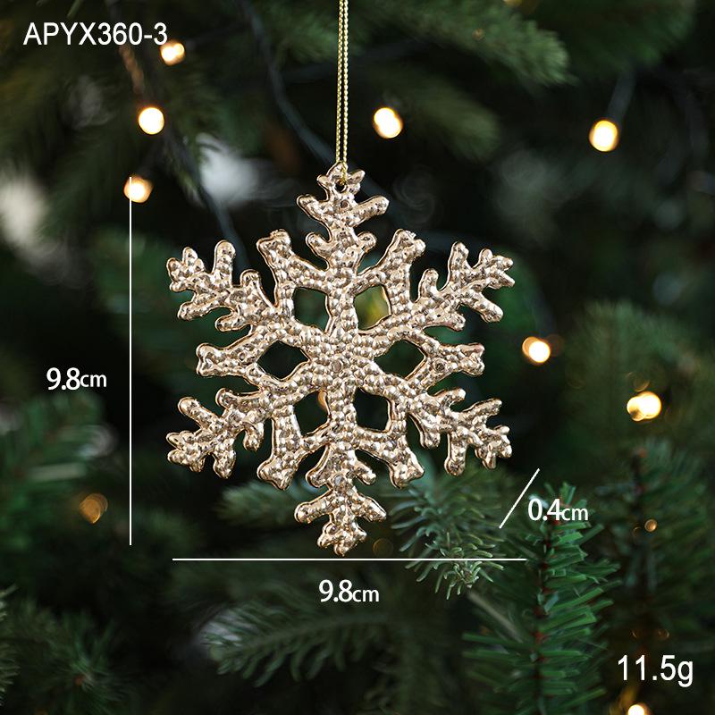 Cross-border Electroplated Christmas Tree Ornaments: Golden Snowflake & Reindeer Pendants
