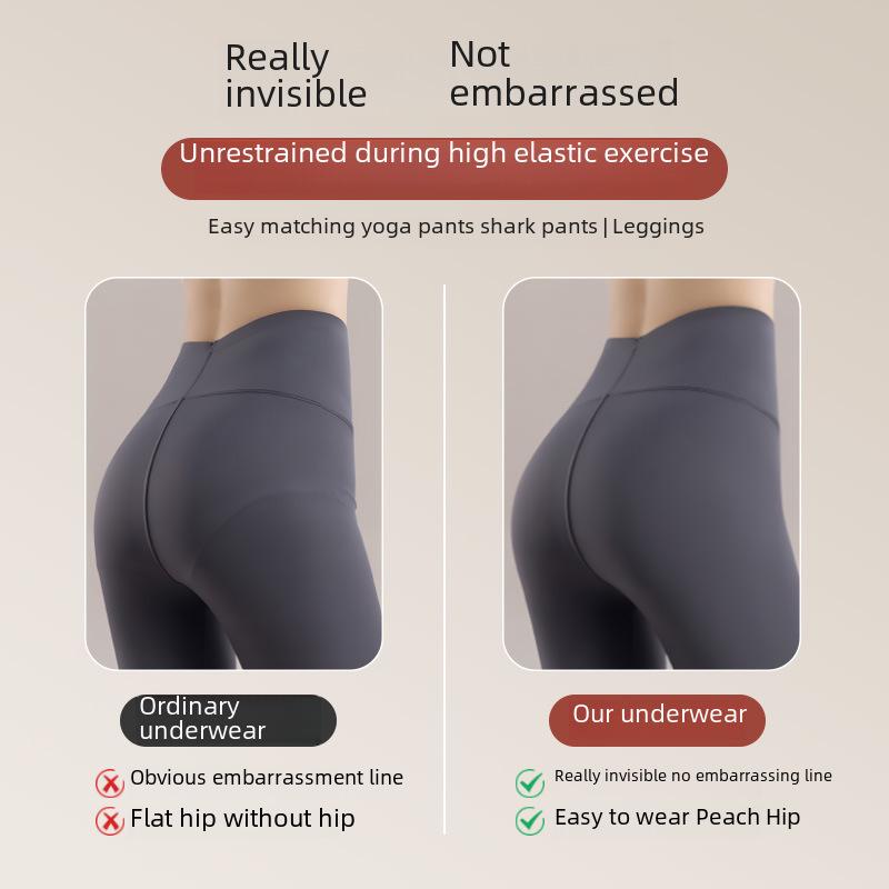 "Bonas Women's Seamless Mid-Waist Triangle Sports Shorts with Mulberry Silk Antibacterial Crotch"