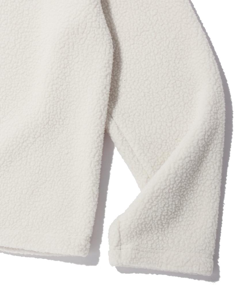 YOUHEE Boucle Half Neck Zip-Up Sweatshirts Ivory