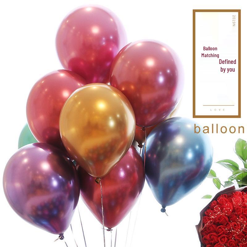 Metallic Latex Balloon Set for Birthdays, Weddings, and Holiday Decor