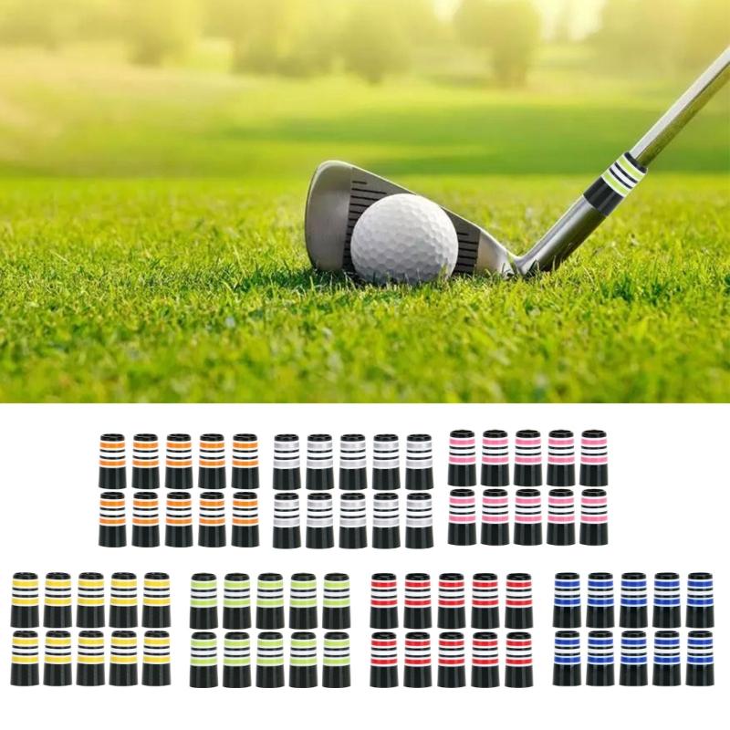 10Pcs MultiRing Golfs Iron Ferrules Striped Golfs Iron Ferrules Golfs Tapered Ferrules Golfs Accessory for Most Iron Shaft