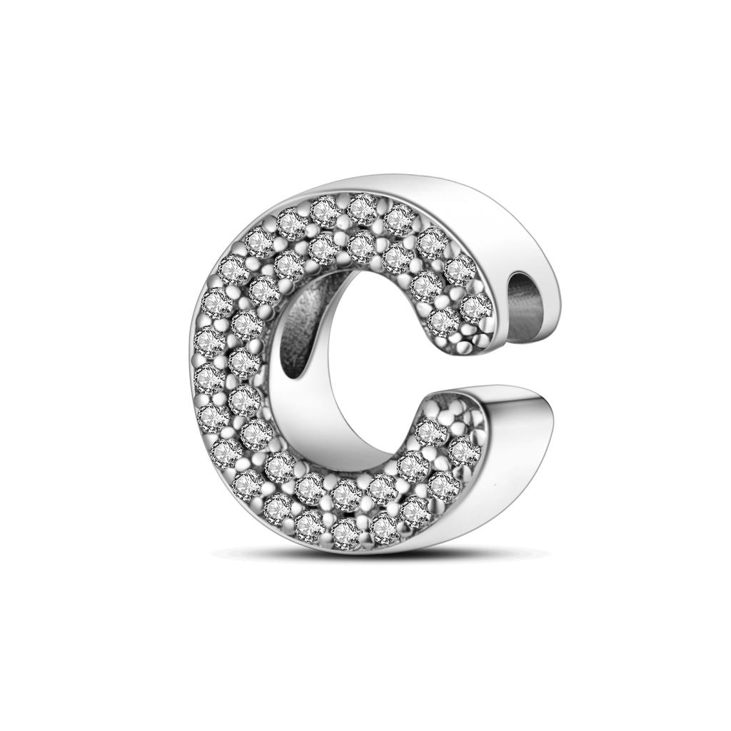 Genuine Copper Plated Color Letter Cubic Zircon Charm Bead Elements Suitable For Authentic Bracelet Style For Women Jewelry Creation Original