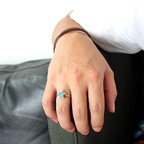[World Accessories Carmelo] Star Turquoise Ring, Good Vibrations, Pentagram (15)