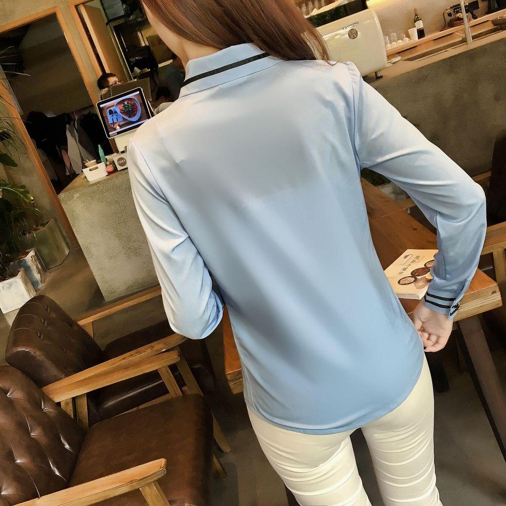 Versatile Korean Style Women's Chiffon Long-Sleeve Casual Loose Plus Size Shirt for Spring/Summer Fashion