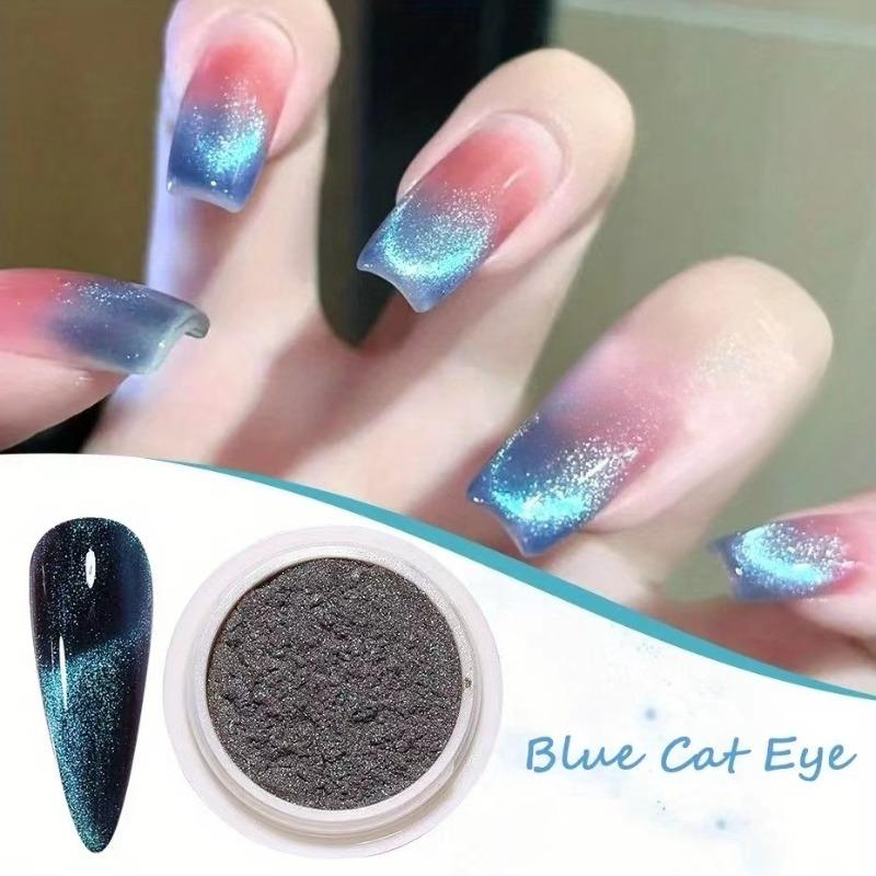 3D Katzenauge Magnetisches Pulver Chrom Glitzer Chameleon Glänzend Gel Nagellack Einreibbares Pigment Staub DIY Nageldekoration Glitzer
