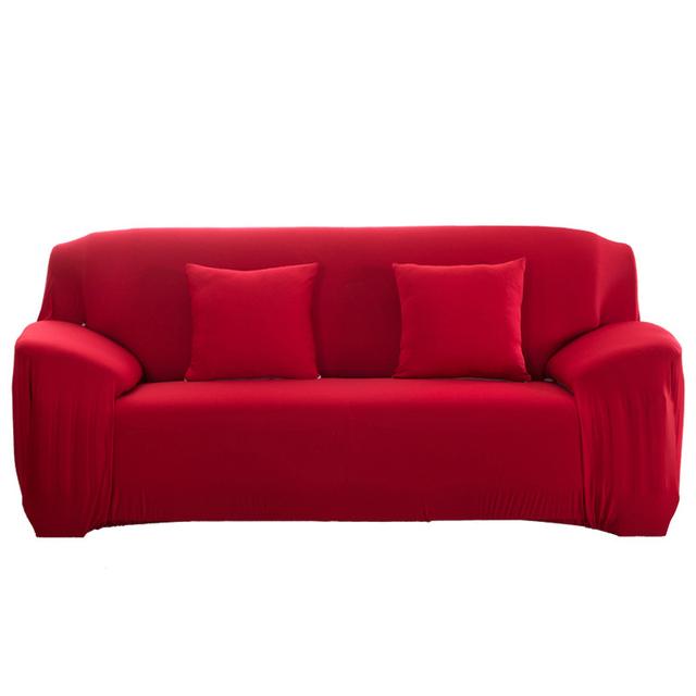 

Эластичные однотонные чехлы на диван для гостиной, нескользящий чехол для дивана, чехол для дивана для домашних животных, детский секционный L-образный чехол Large(190-230cm)1pc красный