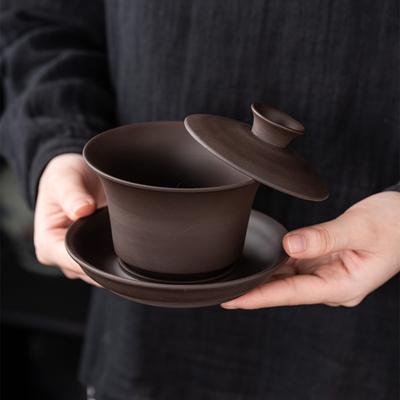 Service à thé Kung Fu en sable violet Bol à thé Bol Sancai 200 ml Théière Tasse à thé Céramique Zhu Ni Texture mate de haute qualité