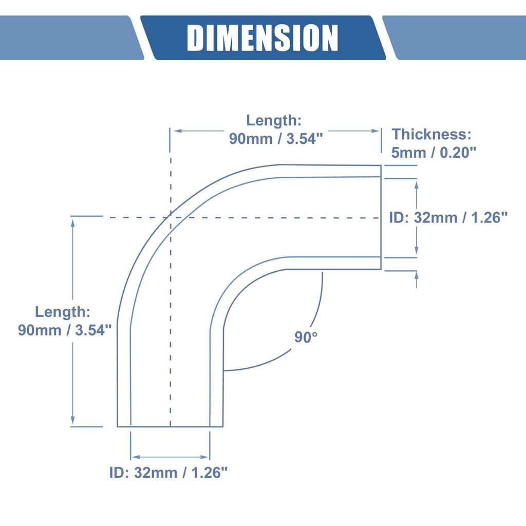 X AUTOHAUX Silicone Hose Silicone Pipe Radiator Hose 1 Piece Inner Diameter 1.3 inches