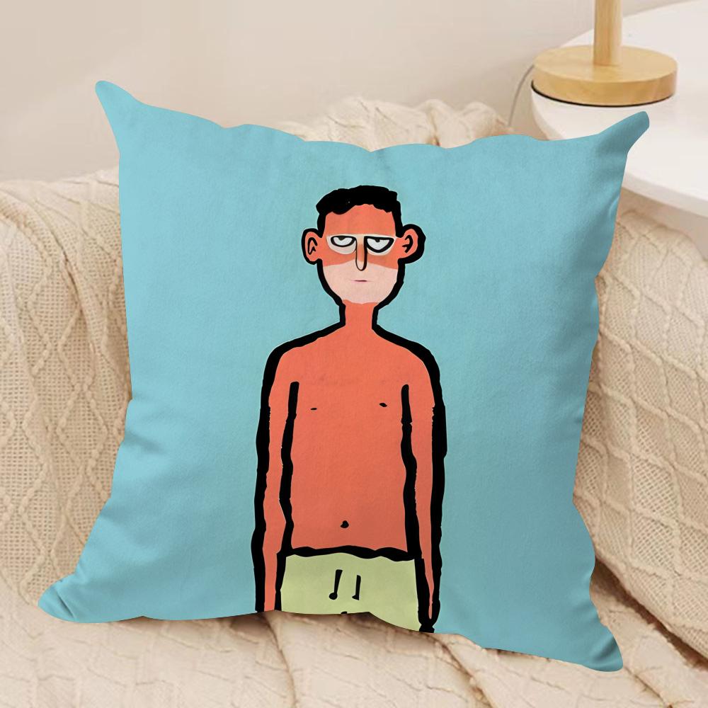 Aesthetic Art JJeanJullien Cushion Cover Silky Short Plush Invisible Zipper Dustproof Sofa Pillow Case For Home Decor