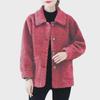 Lambskin Ladies Granular Fleece Cardigan Coat - Autumn/Winter Short Style for Middle-Aged Women