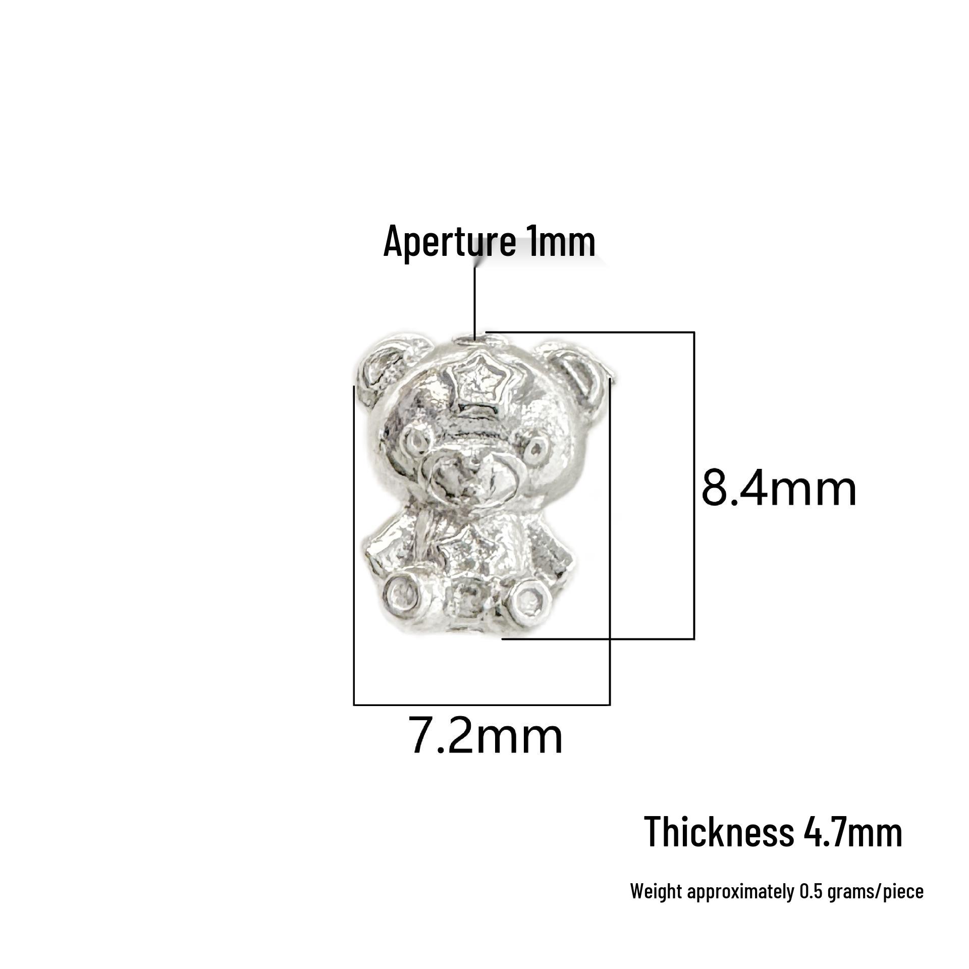 S999 Sterling Silver 3D Little Bear Pendant Charm for DIY Bracelet/Necklace Beading and Weaving Accessories. S999 Sterling Silver серебряный