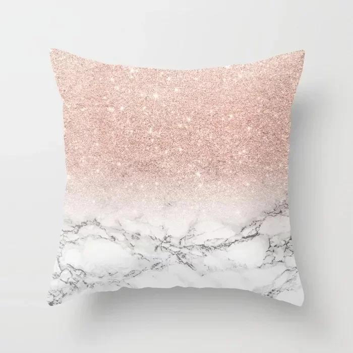 40X40/45X45CM Rose Gold Pink Geometry Print Cushion Covers Modern Nordic Livingroom Decorative Pillows Case Couch Throw Pillows