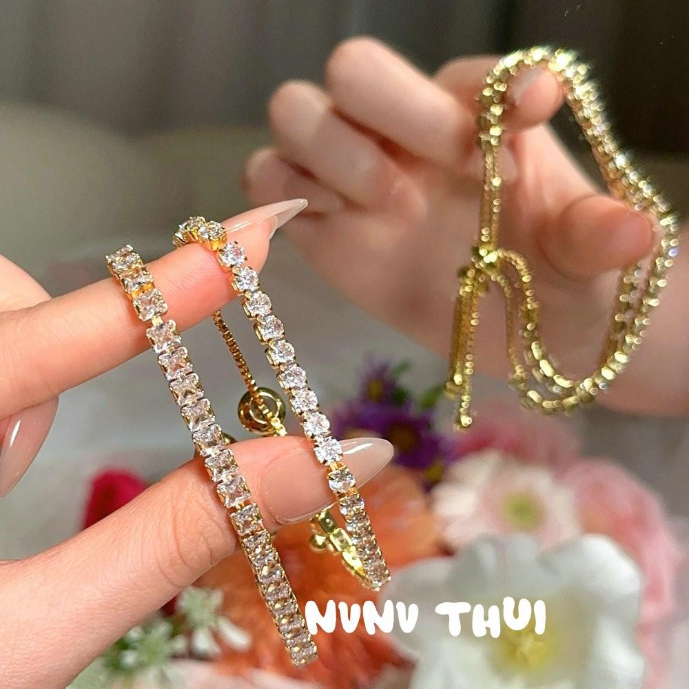 Light Luxury Jewelry, Full Diamond T-Square Arrangement Gemstone Cuban Bracelet, Gilt Stacked Dream, Small Row Diamond Bracelet Bracelet Bracelet