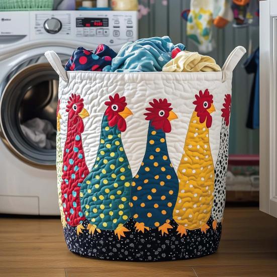 Quilted Laundry Basket Large Capacity with Handles Organizer Foldable Soft Storage Box for Nursery Bedroom Laundry Room