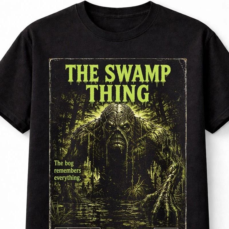 Swamp Thing VHS Horror Monster Creature Black Unisex TShirt S