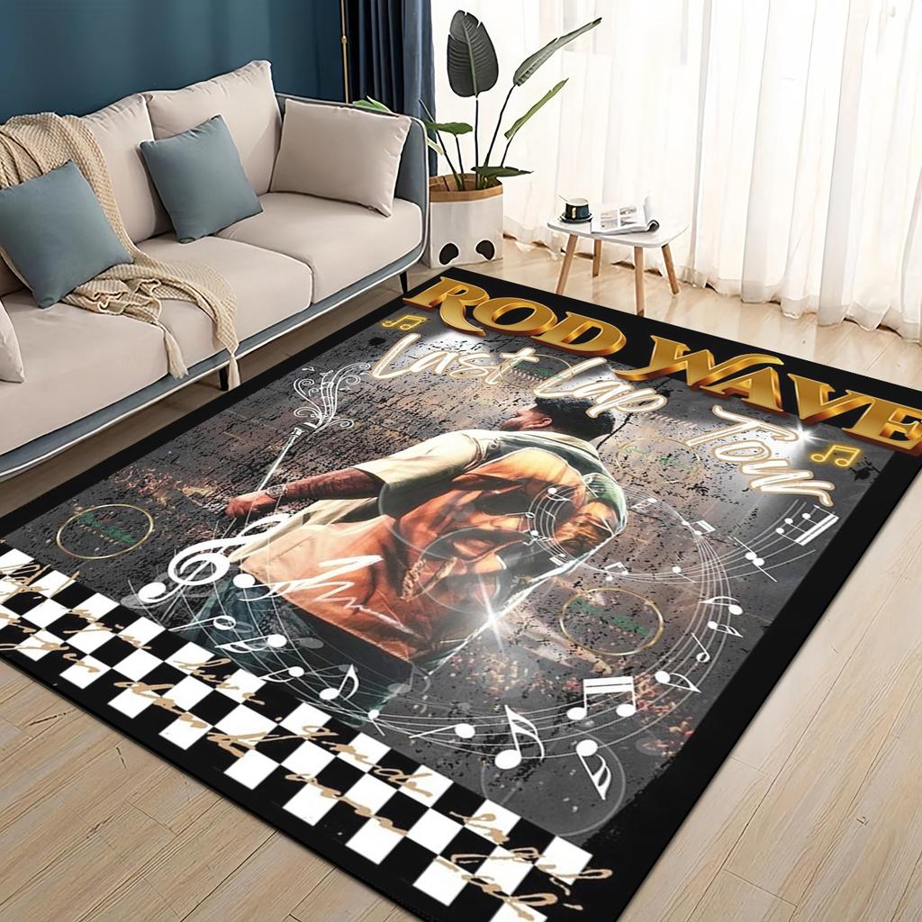 HOT Rod Wave 3D Print Rapper Star Rug Carpet for Living Room Bedroom Home Decor,kids Play Non-slip for Sofa Doormat