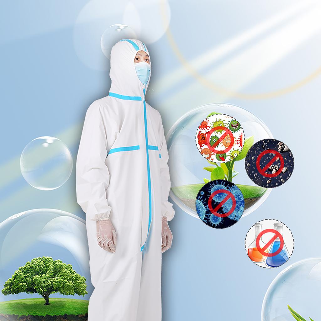 Buy Coverall Disposable Isolation Suit for Staff Protective Clothing Dustproof Coveralls