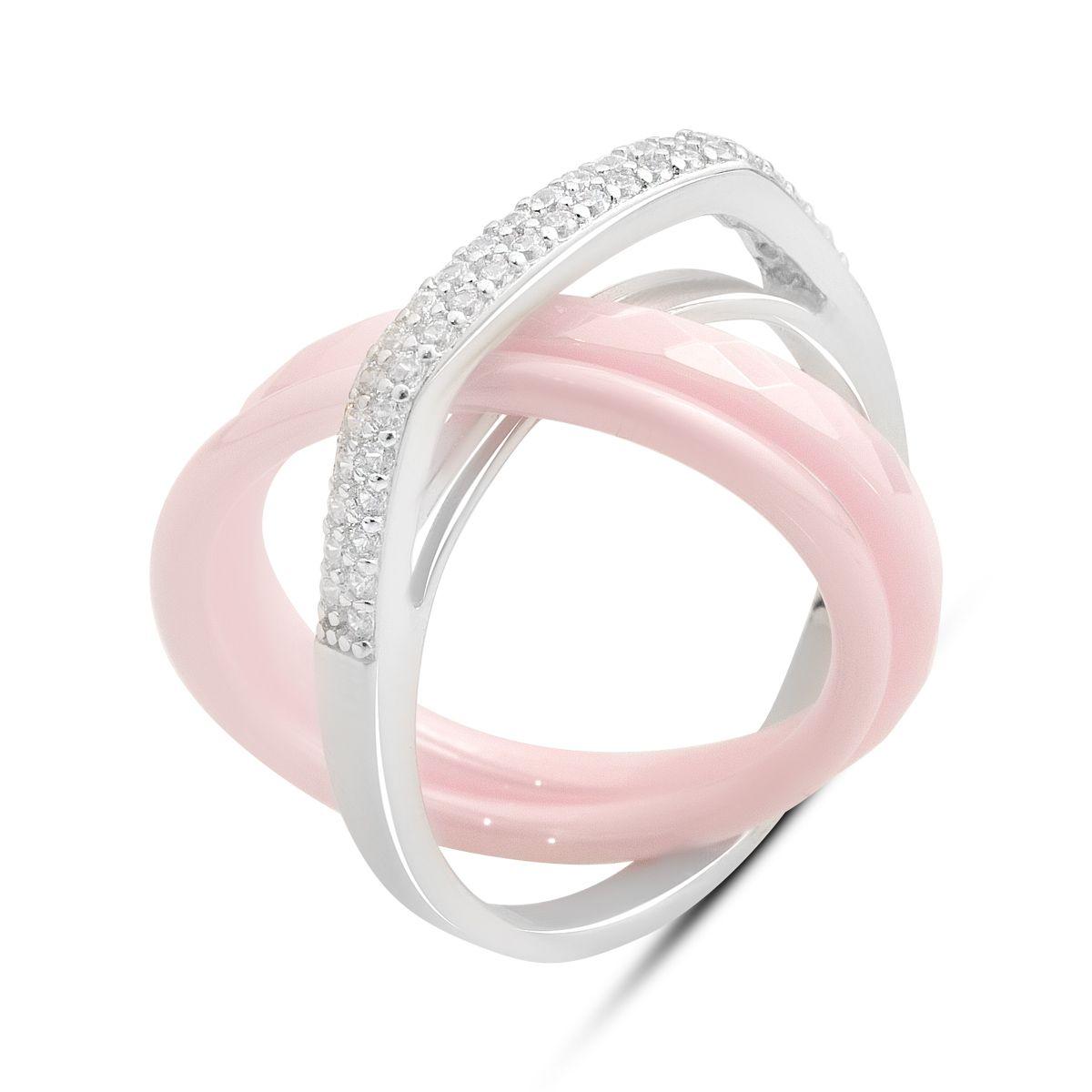 

Серебряное кольцо с керамикой, вес изделия 5,9 гр (60002348) 17.5