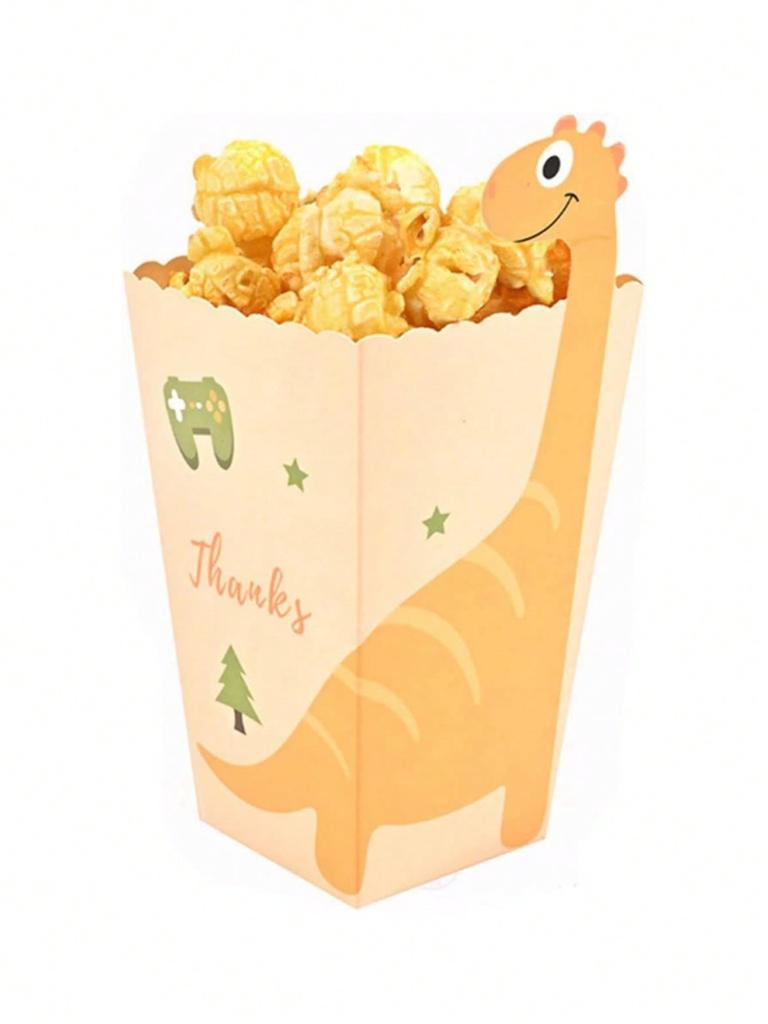 12/24 Piece Popcorn Box, Cute Dinosaur Party Popcorn Bag, Small Caramel Popcorn Box, Perfect for Party, Birthday, Family Party