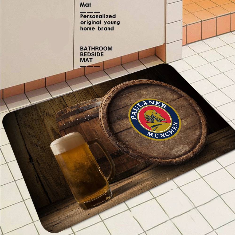 German Beer Paulaners Room Mats Nordic Style Home Doormat Bathroom-Toilet Mats Bedroom Hotel Decor Mat
