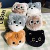 Lifelike Animal Cat Keychain Fluffy Simulation Cat Plush  Key Ring  Kids Gifts