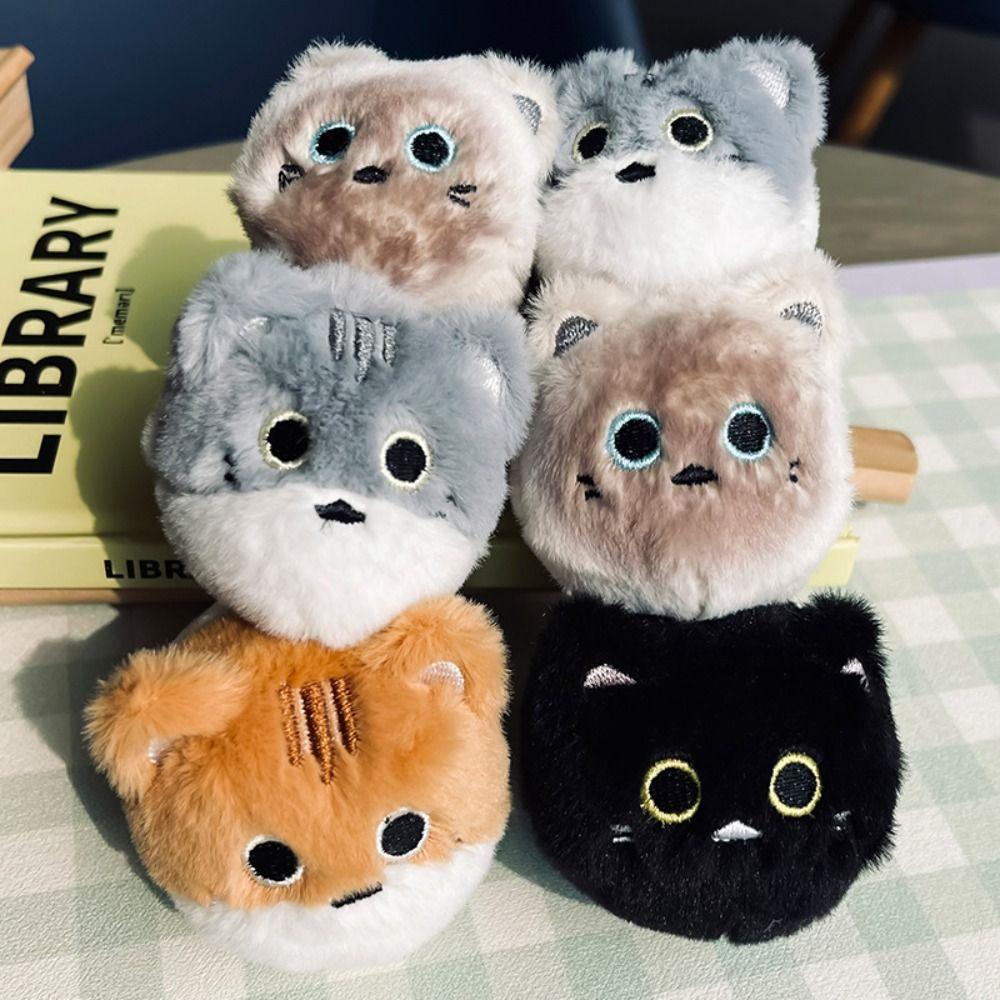 Lifelike Animal Cat Keychain Fluffy Simulation Cat Plush  Key Ring  Kids Gifts