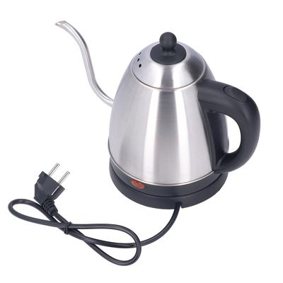 Bule de Café 1,2L Aço Inoxidável Elétrico Resistente ao Calor Antiderrapante Bico de Ganso para Despejo Manual
