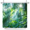 Natural Scenery Forest Shower Curtain Summer Jungle Tree Sunlight Landscape Bathroom Curtain Home Decor Waterproof Bath Curtain