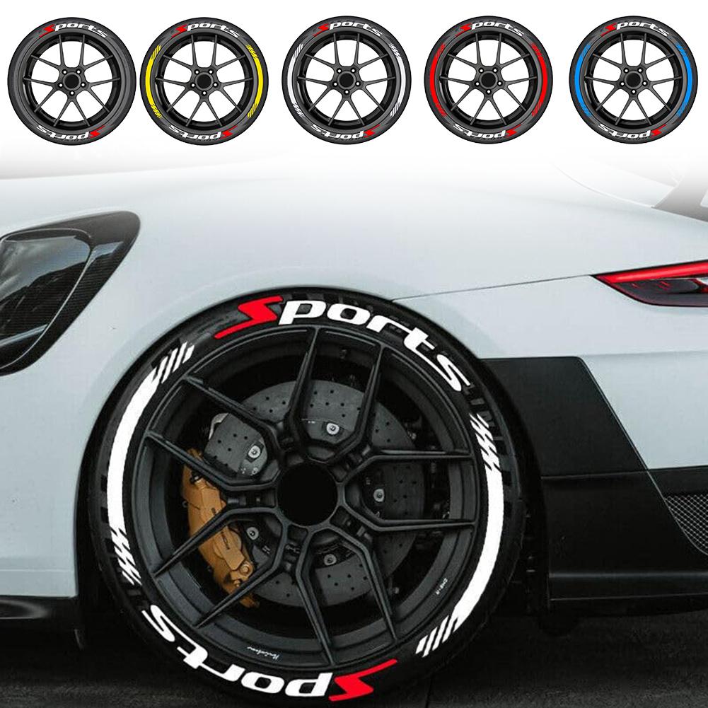 SPORTS Car 3D Letter Waterproof 14''-22'' Car Wheel Stickers Waterproof Car Styling Decoration Auto Accessories