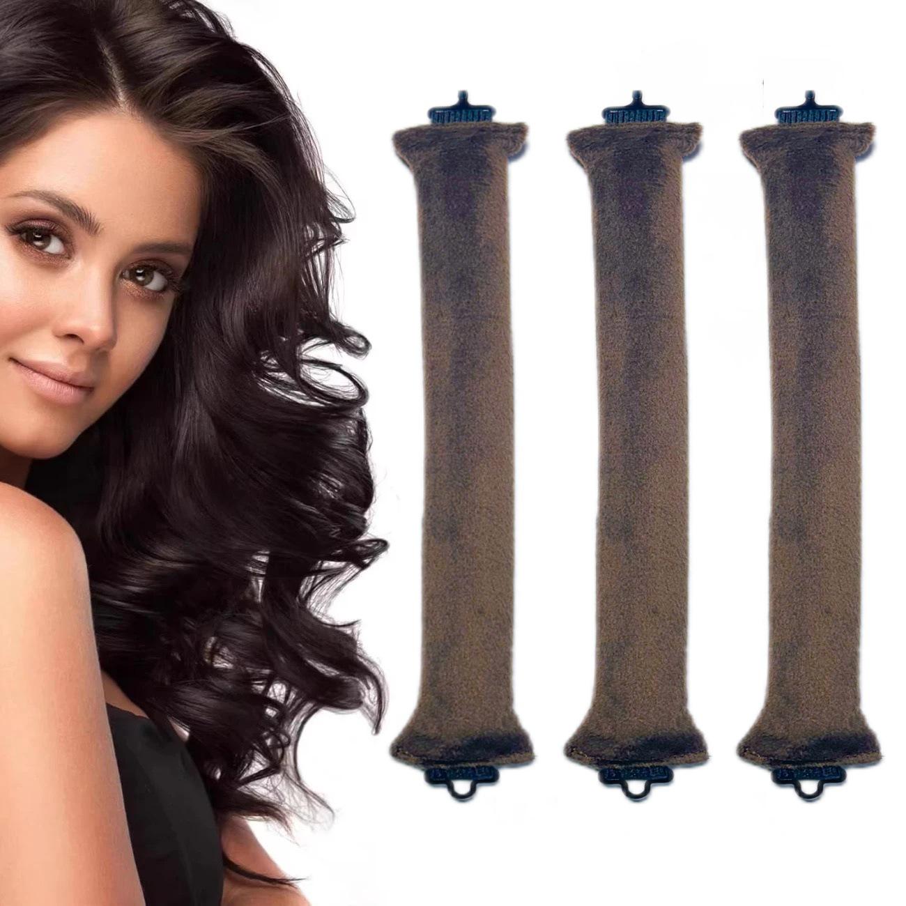 

Lazy Sleep No-Heat Hair Curlers: Sponge Rollers for Big Waves While Sleeping коричневый