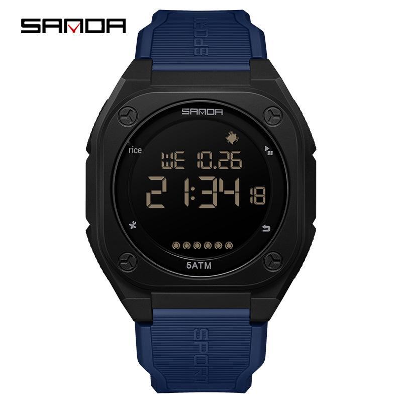 Sanda Multifunctional Luminous Waterproof Student Countdown Watch with Alarm