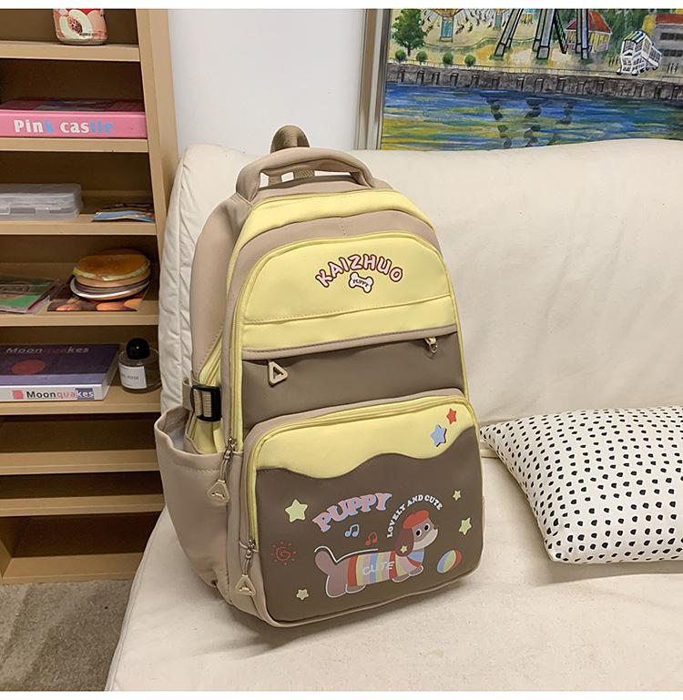School bag new versatile high-value backpack for junior and high school students large-capacity load-reducing school bag Korean version ins cute