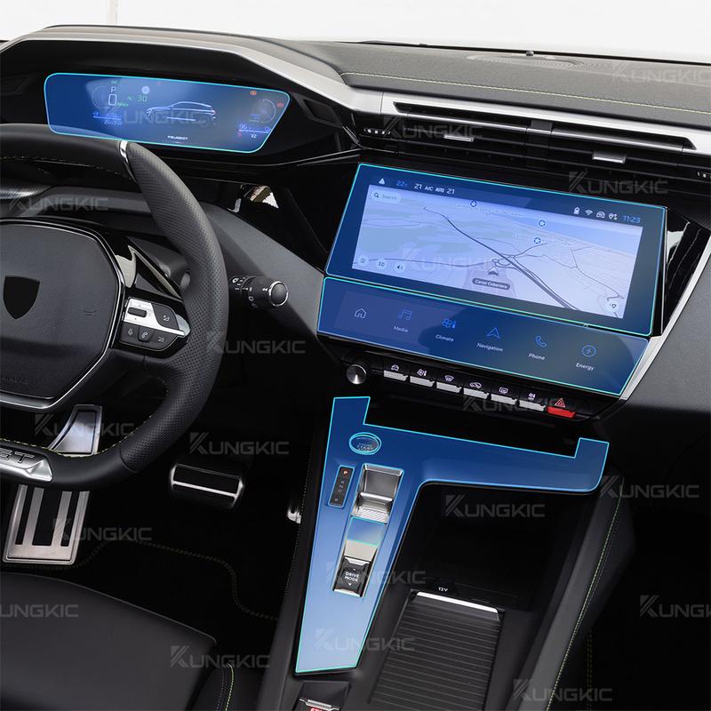 Pour Peugeot 408  2024 2025 Film Protecteur d'Écran de Navigation GPS de Voiture Autocollant Panneau de Levier de Vitesse Film Intérieur en TPU
