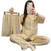 Polka Dot Sweet Lace Doll Collar Cloud Cotton Pajamas Women'S Summer Short-Sleeved Loungewear Three-Piece Set