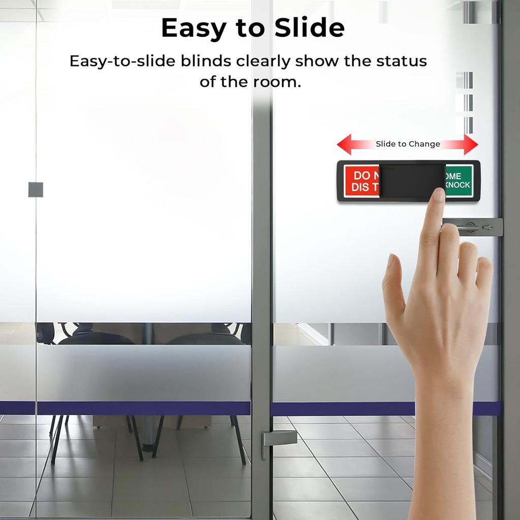 7''x2'' Magnetic Privacy Indicator, Do Not Disturb Sign for Office, Vacant Occupied Slider for Bathroom Door, Welcome Please Knock, with Adhesive