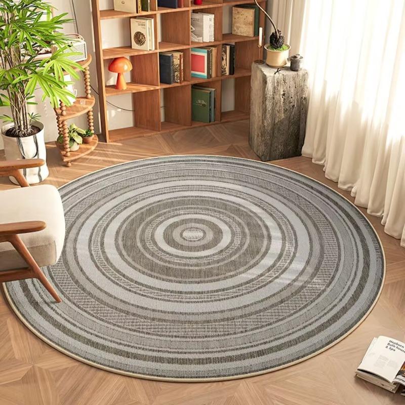 Minimalist Home Round Carpet Textured Surface Print Mat Boho Living Room Study Bedroom Kitchen Indoor and Outdoor Non-slip Rug