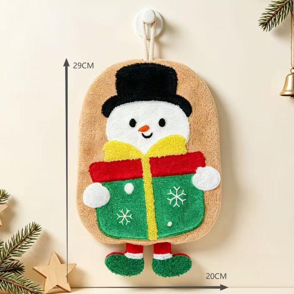Quick-drying Christmas Hand Towels Water Absorption Cleaning Dishcloths Kitchen Bathroom