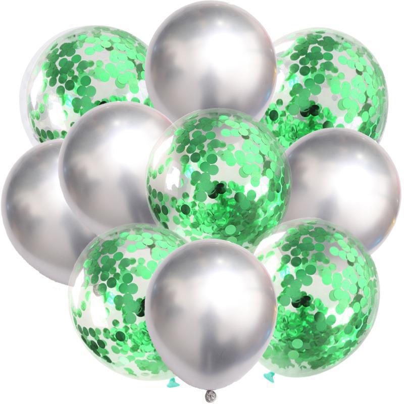 Birthday & Ceremony Decoration Balloon Set: Metallic Sequins, Table & Ground Floating Balloons.