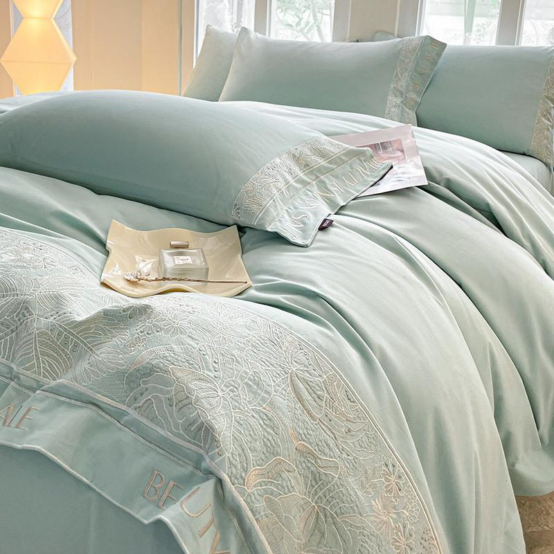 200 pieces of A-level winter flannel bedding set made of pure cotton, thickened and warm, luxurious solid color bed sheets, four piece set