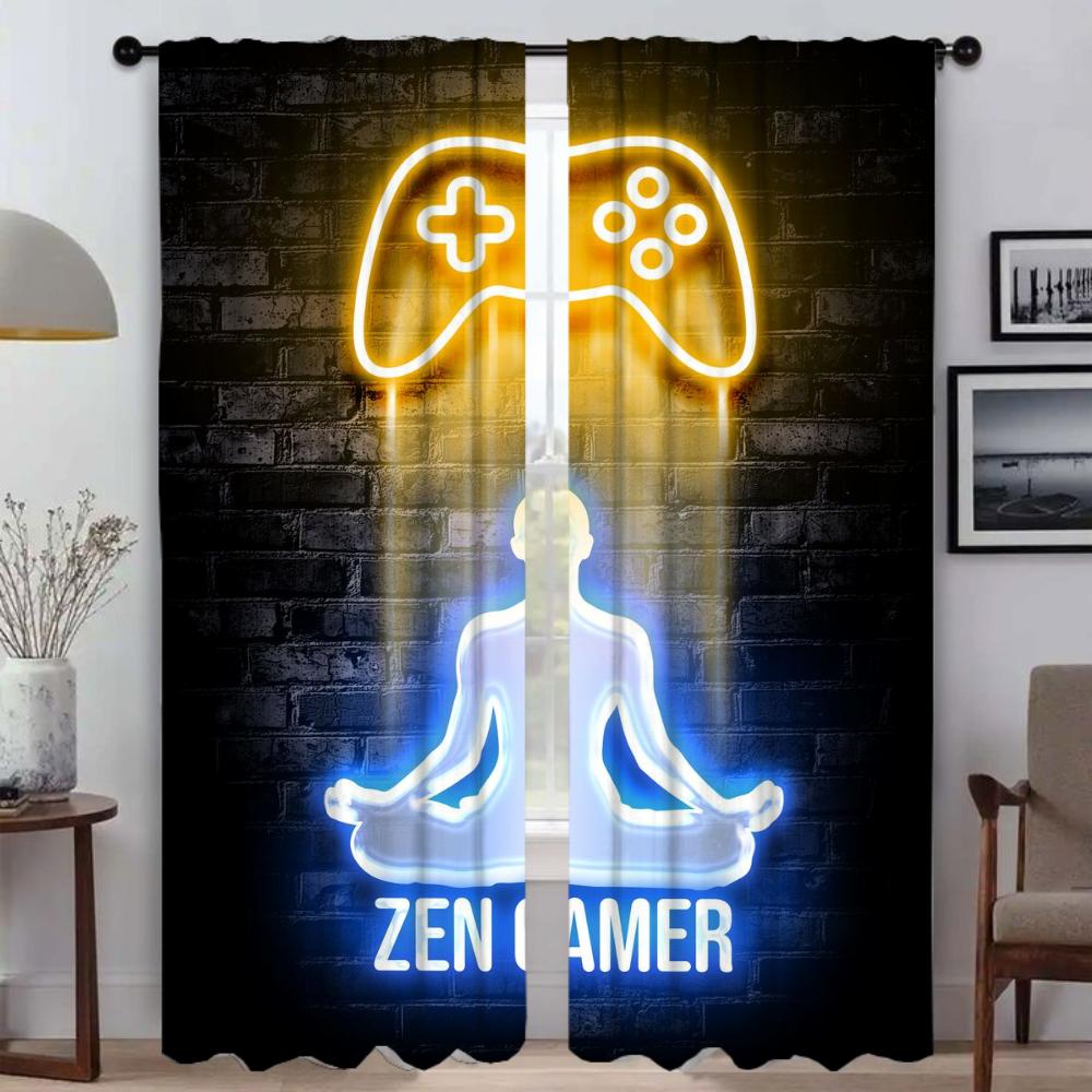 

Блэкаут шторы для игровых приставок, оконная занавеска для комнаты, 2 панели, шторы для домашнего интерьера, перегородки, жалюзи, шторы для гостиной W50xH70cmx2pcs-CL